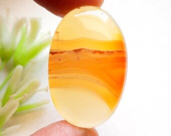 Yellow Botswana Agate Cabochon Loose Gemstone, Natural Yellow Botswana Agate For Jewelry Making, Pendant, Birthstone Gemstone - 23614-23617