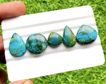 NEW Chilean Opal Cabochon Loose Gemstone 5 Pieces Lot For Jewelry Making | Size : 21-13 MM | AAA+ Natural Chilean Opal Flatback Lot  - 30273