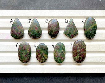 New Dark Ruby Fuchsite Cabochon Loose Gemstone For Jewelry Making, AAA+ Natural Ruby Fuchsite Gemstone Cabochon For Wire Wrap - 30823-30831