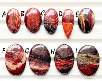 Red Snake Skin Jasper Cabochon Loose Gemstone For Jewelry Making, AAA+ Natural Red Snake Skin Jasper Cabochon For Wire Wrap - 25171-25179