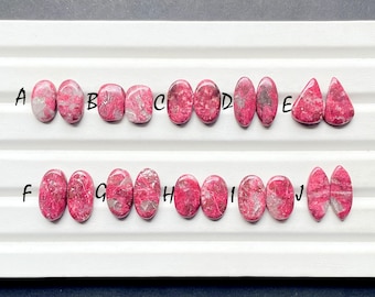 NEW THULITE Matching Pairs Cabochon Loose Gemstone For Jewelry Making, AAA+ Natural Thulite Gemstone Pair For Earrings - 26926-26935