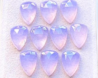 Lavender Quartz 10X14 MM Rose Cut Shield Shape With Flat Back Gemstone 10 Pieces Lot, AAA+ Natural Lavender Quartz Used For Jewelry Making
