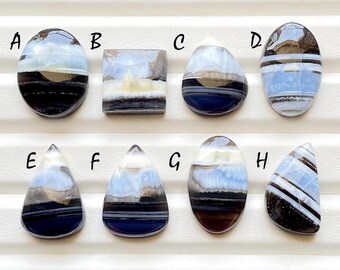 Vibrant Blue Owyhee Opal Cabochon Loose Gemstone For Jewelry Making, AAA+ Owyhee Blue Opal Gemstone For Handmade Jewelry - 24300-24307