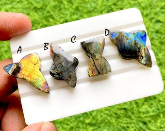 Aurora Flame Spectrolite Labradorite Fancy Cut Loose Cabochon, Intense Rainbow Flash Iridescent Gemstone For Jewelry Making - 37703-37706
