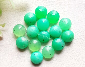 Chrysoprase Rose Cut Round With Flat Back 15 Pieces Gemstone Lot | Size : 6 MM | Natural AAA+ Quality Gemstone Used For Jewelry Making
