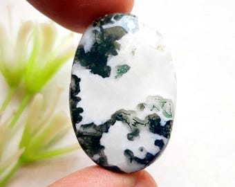 TREE MOSS Agate Cabochon Loose Gemstone For Jewelry Making, AAA+ Natural Tree Moss Agate Cabochon For Wire Wrap - 24722-24725