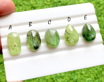 NEW Green Kyanite Cabochon Loose Gemstone For Jewelry Making, AAA+ Natural Green Kyanite Cabochon Gemstone For Jewelry - 38194-38198