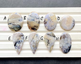 New Grey Dendritic Opal With Amethyst Cabochon Loose Gemstone For Jewelry Making, AAA+ Dendritic Opal For Handmade Jewelry - 30408-30415