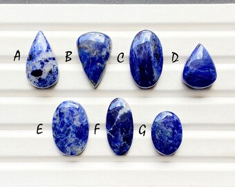 Selected Sodalite Cabochon Loose Gemstone For Jewelry Making , AAA+ Natural Sodalite Cabochon Gemstone For Wire Wrap - 28686-28692