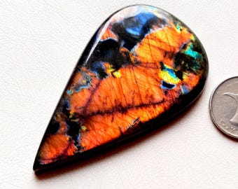 Electric Big SPECTROLITE LABRADORITE Cabochon Loose Gemstone, AAA+ High Quality Multi Spectrolite Labradorite For Handmade Jewelry - 2027