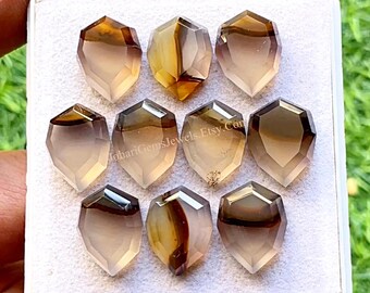 Bio Montana Agate 12x16 MM Fancy Cut Pear Flat Back Gemstone 10 Pieces Lot, AAA+ Natural Bio Montana Agate Used For Jewelry Making