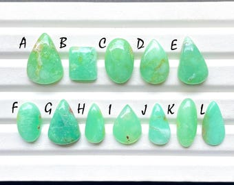 Chrysoprase Cabochon Loose Gemstone For Jewelry Making, AAA+ Natural Chrysoprase Cabochon For Handmade Jewelry And Wire Wrap - 24110-24121