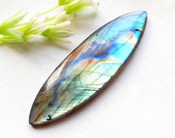 BIG Multi Color Labradorite Cabochon Loose Gemstone For Jewelry Making | Size : 90X27X7 MM | AAA+ Natural Multi Color Labradorite - 21742