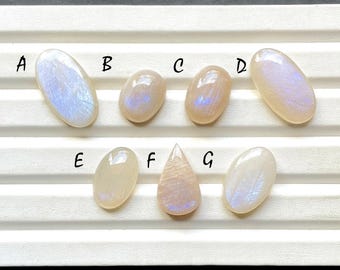 Belomorite Moonstone Cabochon Loose Gemstone For Jewelry Making, Natural Belomorite Moonstone Gemstone Cabochon For Wire Wrap - 31732-31738
