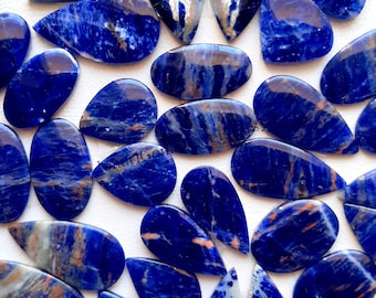 Blue SODALITE PAIR Cabochon Wholesale Lot | SODALITE Matched Pair Lot By Quantity With Different Shapes And Sizes Used For Jewelry Making