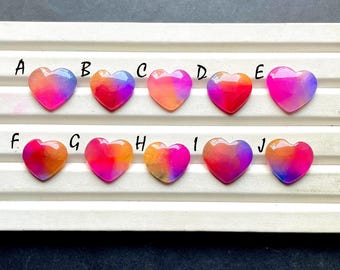 NEW Solar Quartz Heart Shape Cabochon Loose Gemstone For Jewelry Making, AAA+ Solar Quartz For Handmade Jewelry And Wire Wrap - 34306-34315