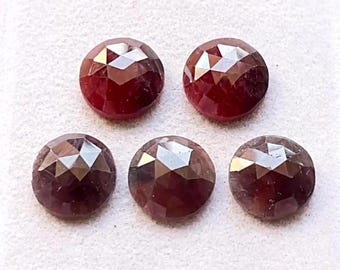 RARE Wonder Sapphire 13-14 MM Round Shape Rose Cut Calibrated Loose Gemstone 5 Pcs Lot, Natural Sapphire Rose Cut For Jewelry Making - 18637