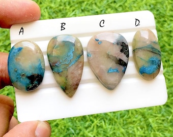 Quantum Quattro Cabochon Loose Gemstone For Wire Wrap, High Polish Natural Quantum Quattro Gemstone For Handmade Jewelry - 38023-38026