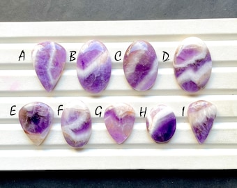 Selected Amethyst Lace Cabochon Loose Gemstone For Jewelry Making, Natural Amethyst Lace Gemstone Cabochon For Wire Wrap - 30755-30763