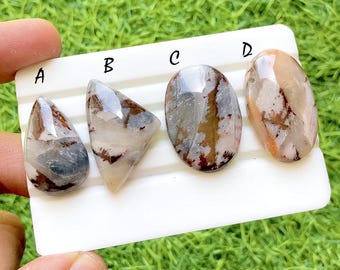 Mystic Landscape Dendritic Agate Cabochon For Wire Wrap, AAA+ Natural Designer Loose Gemstones Cabochon For Jewelry Making - 37411-37414