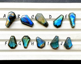 Labradorite Coffin Shape Cabochon Loose Gemstone For Jewelry Making, AAA+ Multi Labradorite For Handmade Jewelry and Wire Wrap - 28894-28903