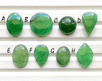 Emerald Green Strawberry Quartz Cabochon Loose Gemstone For Jewelry Making, Green Strawberry Quartz Gemstone For Wire Wrap -28819-28826