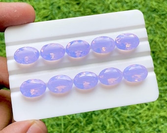 Lavender Quartz 10x14 MM Faceted Oval Shape With Pointed Back Gemstone 10 Pieces Lot For Handmade Jewelry Making, Quartz For Jewelry