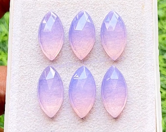 Lavender Quartz 10x20 MM Marquise Shape Rose Cut With Flat Back Gemstone 6 Pieces Lot, AAA+ Lavender Quartz Used For Jewelry Making