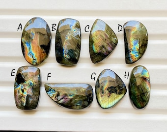 New Finland SPECTROLITE LABRADORITE Cabochon Loose Gemstone, AAA+ Spectrolite Labradorite For Handmade Jewelry and Wire Wrap - 24564-24571