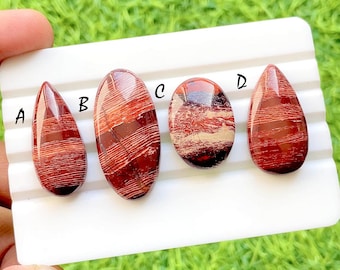 Red Snake Skin Jasper Cabochon Loose Gemstone For Jewelry Making, AAA+ Natural Red Snake Skin Jasper Cabochon For Wire Wrap - 35180-35183
