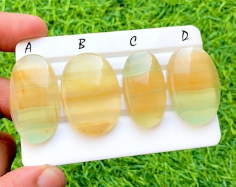 RARE MANGO Fluorite Cabochon Loose Gemstone For Handmade Jewelry, AAA+ Natural Mango Fluorite Cabochon For Wire Wrap - 35019-35022