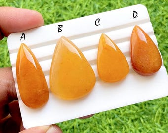 Sunset Glow Orange Aventurine Cabochon For Wire Wrap, Natural Aventurine Loose Stones, Polished Cabochons for Jewelry Making - 35844-35847