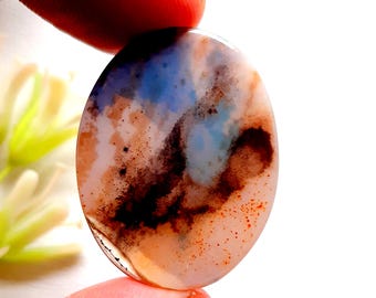 Rare Scenic Agate Cabochon Loose Gemstone For Jewelry Making  | Size: 34X26X3 | Scenic Agate For Handmade Jewelry - 16704