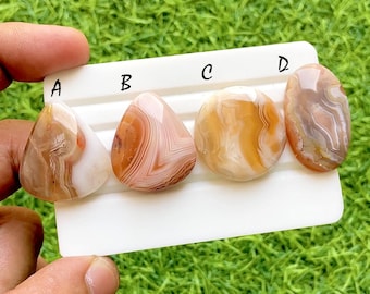 Sunset Fire Carnelian Chalcedony Cabochon For Wire Wrap, Bright Orange Cabochons, Smooth Polished Gemstones for Jewelry Making - 37268-37271