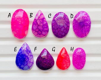New Colorful Spiderweb Agate Cabochon Loose Gemstone For Jewelry Making, AAA+ Colorful Spiderweb Agate Gemstone For Wire Wrap - 24594-24601