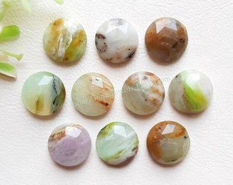 PERU OPAL Rose Cut Round Flat Back Gemstone 10 Pieces Lot | Size : 12 MM | Natural Top Quality Peru Opal Round Used For Jewelry Making