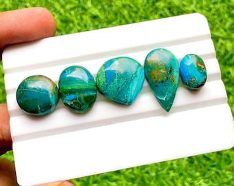 NEW Chilean Opal Cabochon Loose Gemstone 5 Pieces Lot For Jewelry Making | Size : 25-14 MM | AAA+ Natural Chilean Opal Flatback Lot  - 30279