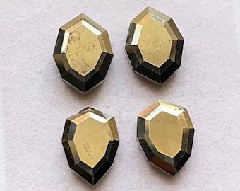 High Polish Apache Gold Fancy Shape Pair With Flat Back Gemstone 2 Pairs Lot | Size : 15-16 MM | Apache Gold Pair Used For Jewelry Making