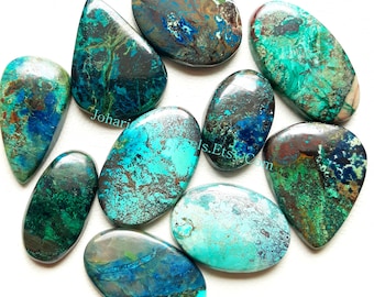 CHRYSOCOLLA Cabochon Wholesale Lot By Weight With Different Shapes And Sizes Used For Jewelry Making