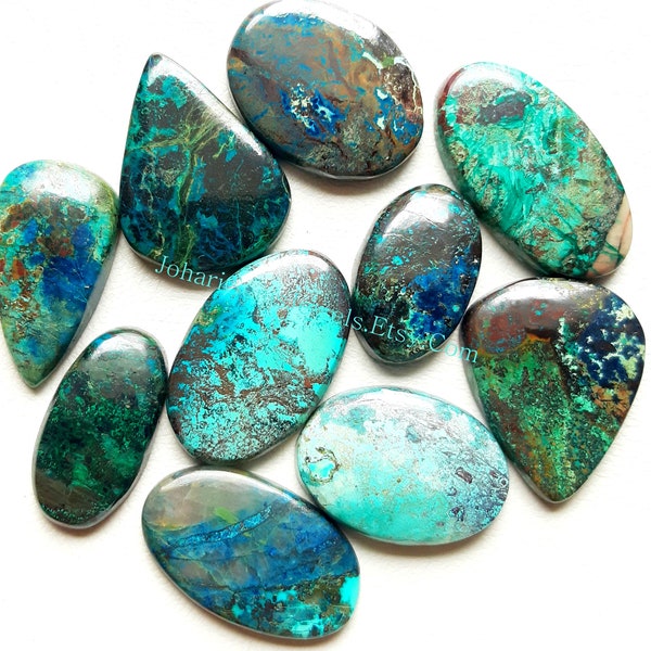 CHRYSOCOLLA Cabochon Wholesale Lot By Weight With Different Shapes And Sizes Used For Jewelry Making