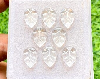 Clear Quartz Precision Hand Cut And Carved 10X14 MM Pear Shape Gemstone 5 Pieces Lot For Jewelry Making, AAA+ Natural Clear Quartz Jewelry