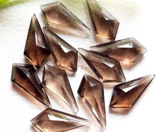 Top Quality Smoky Quartz Kite Shape Gemstone - Natural Smoky Quartz 12x6 mm Kite Shape 10 Pieces Lot For Jewelry Making, Pendant, Ring