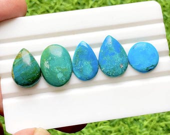 Natural Chilean Opal Cabochon Loose Gemstone 5 Pieces Lot For Jewelry Making | Size : 21-15 MM | AAA+ Chilean Opal Flatback Lot - 36778