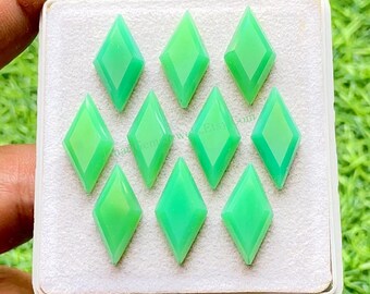 Chrysoprase 10x20 MM Fancy Marquise Shape With Flat Back Gemstone 6 Pieces Lot For Jewelry Making, AAA+ Natural Chrysoprase Lot For Jewelry