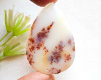 Rare Scenic Dendritic Opal Cabochon Loose Gemstone For Jewelry Making | Size: 49X34X5 MM | AAA+ Natural Dendritic Opal For Wire Wrap - 18460