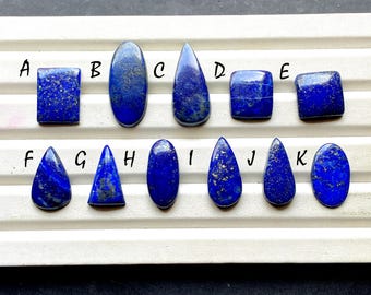 NEW Lapis Lazuli With Pyrite Cabochon Loose Gemstone For Jewelry Making, AAA+ Natural Lapis Lazuli Gemstone For Wire Wrap - 34224-34235