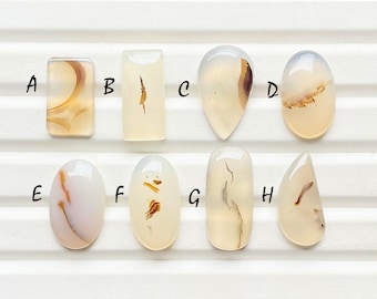 Selected Scenic Agate Cabochon Loose Gemstone For Jewelry Making, AAA+ Natural Scenic Agate Gemstone For Wire Wrap - 27623-27630