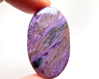 CHAROITE Cabochon Loose Gemstone For Jewelry Making | Size : 40X24X6 MM | AAA+ Natural Charoite Gemstone For Handmade Jewelry - 11381