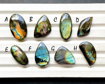 New Finland SPECTROLITE LABRADORITE Cabochon Loose Gemstone, AAA+ Spectrolite Labradorite For Handmade Jewelry and Wire Wrap - 29394-29401