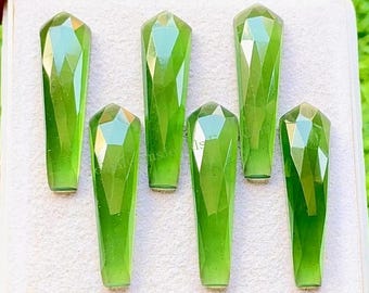 New Serpentine 8X30 MM Rose Cut Fancy Kite Shape Gemstone With Flat Back 6 Pieces Lot Used For Jewelry Making